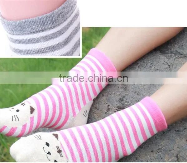 Wholesale Fashion Cat Cartoon Tube Stripe Sock photo-5