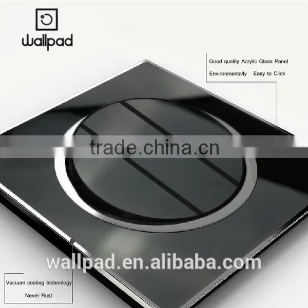 Best Selling Wallpad Black Waterproof Acrylic Glass 110~250V EU UK 3 Gang 2 Way Electric Power Supply Push Press Button Switch photo-4