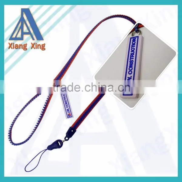 2015 Free Sample One Color / Two Colors Zipper Lanyard for Phone Holder photo-4