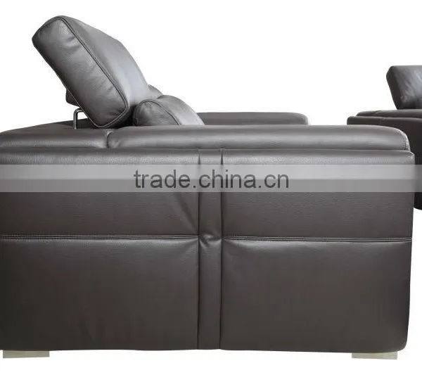 Italy Black Genuine Leather Sectionals Sofas photo-6