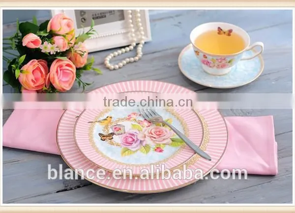 Flower and Bird Coffee Tea Set in Golden Edge Design photo-2