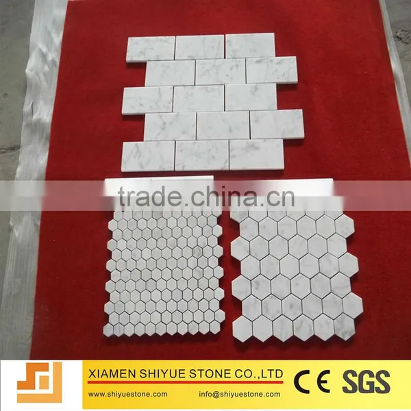 Carrara White Marble Tile Mosaic Patterns photo-2