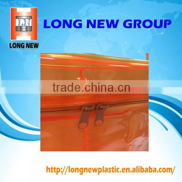 Orange Clear Plastic PVC Zipper Bag With Handle photo-4
