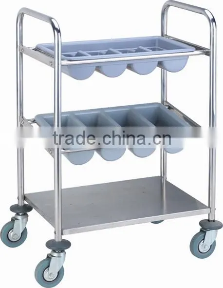 Hotel and Restaurant Stainless Steel Collecting Trolley Dish Collecting Cart photo-2