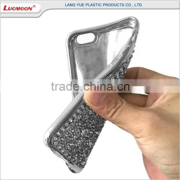 Plating Tpu Bumper Mobile Bling Diamond Back Cover Phone Case For Iphone 6 6s Plus photo-5