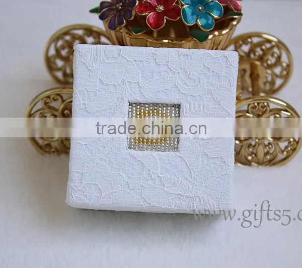 Handmade Elegant Wedding Ring Jewelry Box With Beaded Name Plate of D