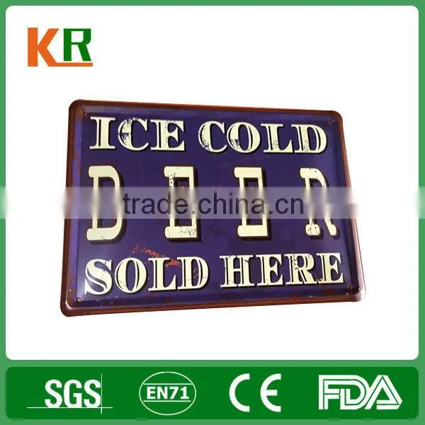 Tin Sign for Store Beer Embossing Tin Sign