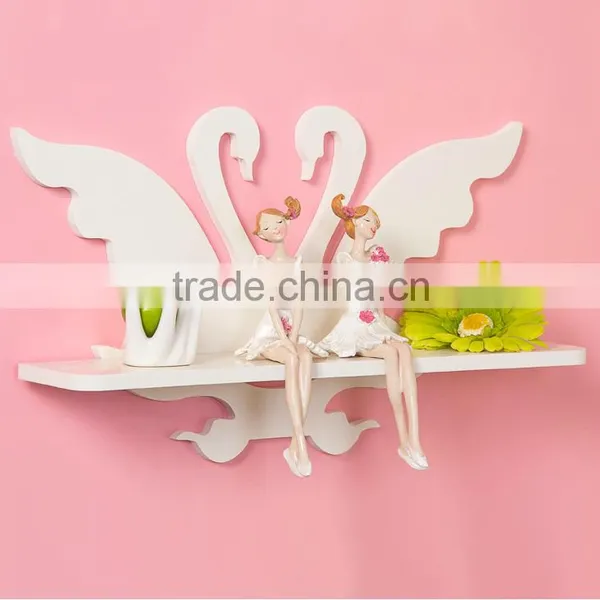 Decorative Pure White WPC Hollow Out Floating Shelves photo-5