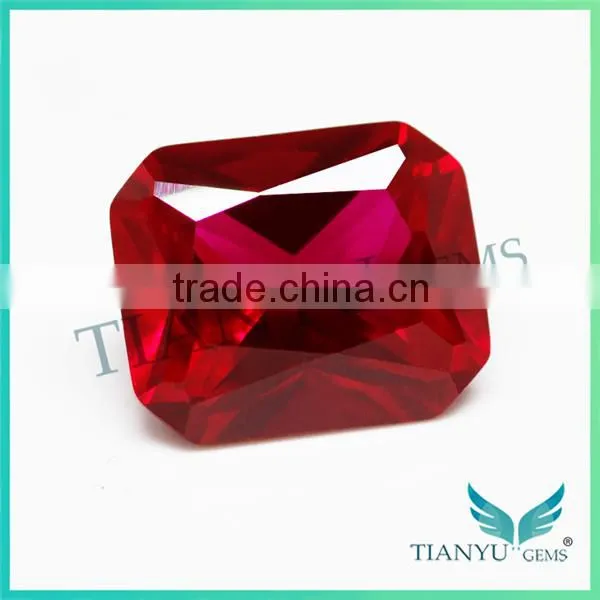Loose Wholesale Octagon Princess Cut Created Synthetic Red Star Ruby photo-2