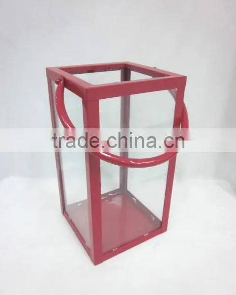 Square Metal Lantern With Clear Glass Piece photo-2