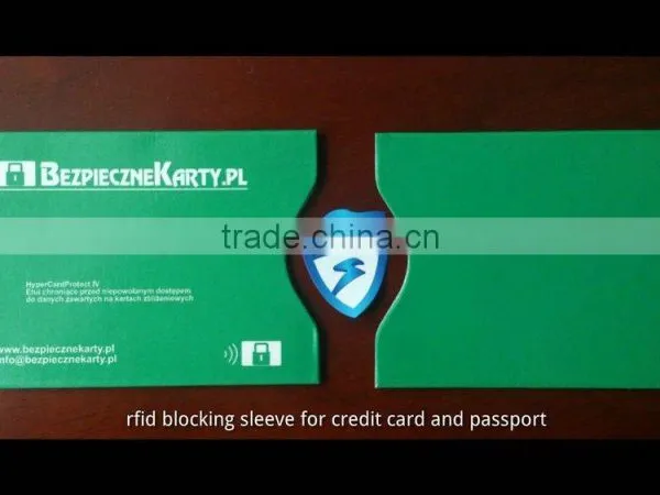 RFID Blocking Sleeves For Smart Card Credit Card