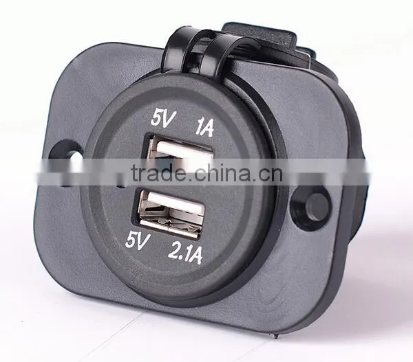 Car Waterproof Dual USB Socket With Mounting Panel photo-2