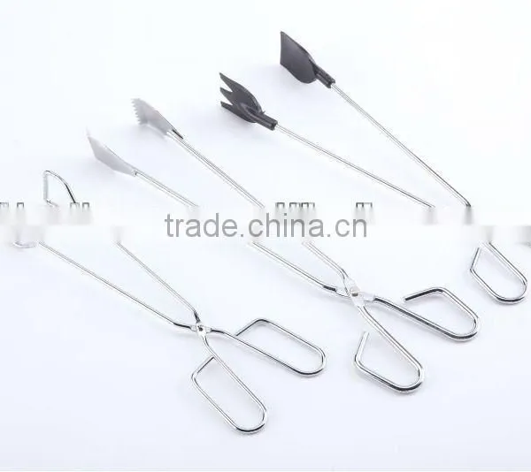 BBQ Food Tongs Salad Tongs Iron Food Tongs Silicone Tongs photo-5