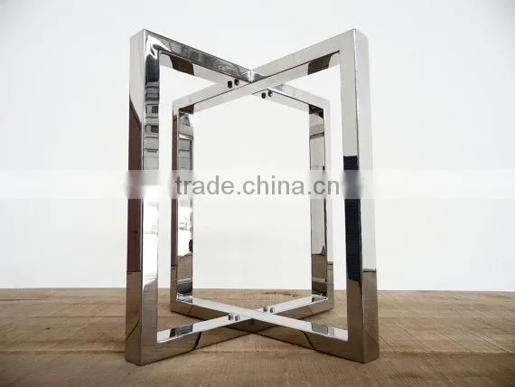 Polishing Stainless Steel Flat-packing Furniture Metal Coffee Table Bases photo-3