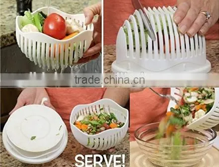 2017New Desigh Multifunctionkitchen Tool Plastic Salad Cutter Bowl Salad Maker Original Factory photo-3