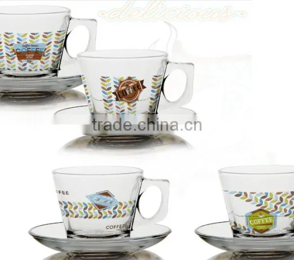 4oz 6oz 8oz Caffe Latte Espresso Cappuccino Glass Mug Set photo-2