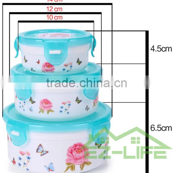 BPA Free Microwave Safe Seal Plastic Refrigerator Food Keep Fresh Bowl Set 3 Pieces/set photo-2