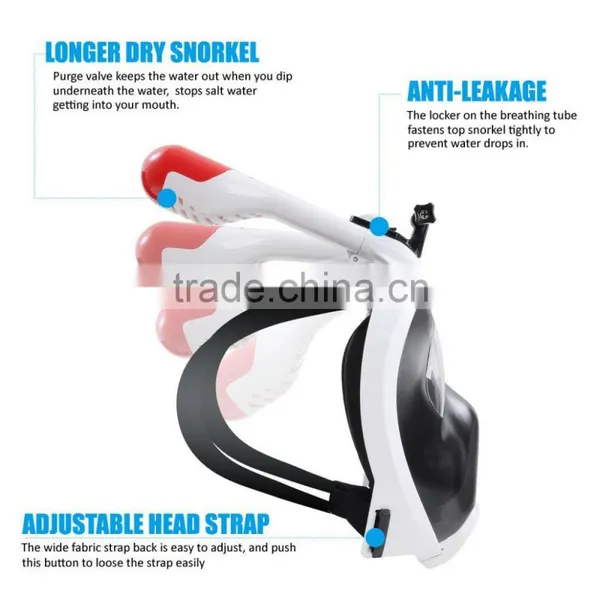 2017 Trending Products Diving Swimming Mask Foldable Full Face Snorkeling Set Watersport Equipment photo-6