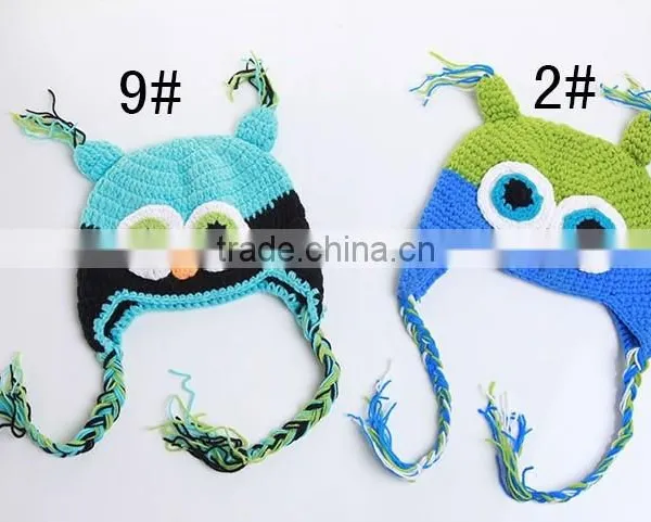 2015 Kids Owl Animal Hat Winter Crochet Hats Handmade Cartoon Knitted Hat photo-4