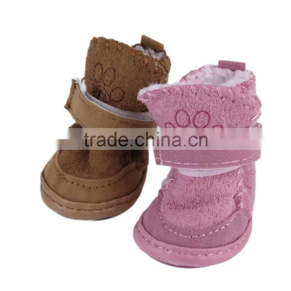 2 Colors 2015 New Fashion Pet Dog Pet Shoes Snow Boots Child Teddy Cotton Fla Small Dog Shoes Snow Boots photo-5