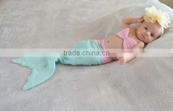 Winter Selling Newborn Baby Bikini Sleeping Bag Kids Fleece Mermaid Blanket Tail HSM2550 photo-2