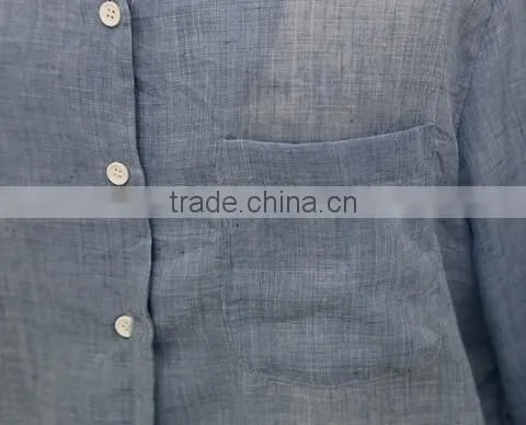 Woman Linen Shirts Linen Cotton Blouse Lady Long Sleeve Linen Shirts photo-3