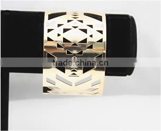 2015 Fashion Metal Gold Hollow Open Bangle Jewelry Adjustable photo-5