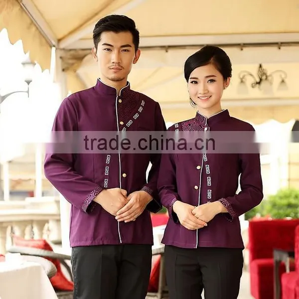 Custom Factory Wholesale International Hotel Lady Uniforms ,nice Design Man Catering Uniforms in Los Angeles photo-3