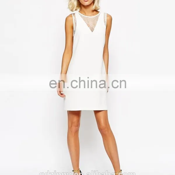 2015 New Model Bridesmaid White Lace Detail Girl Dress, Latest Dress Designs for Ladies photo-2