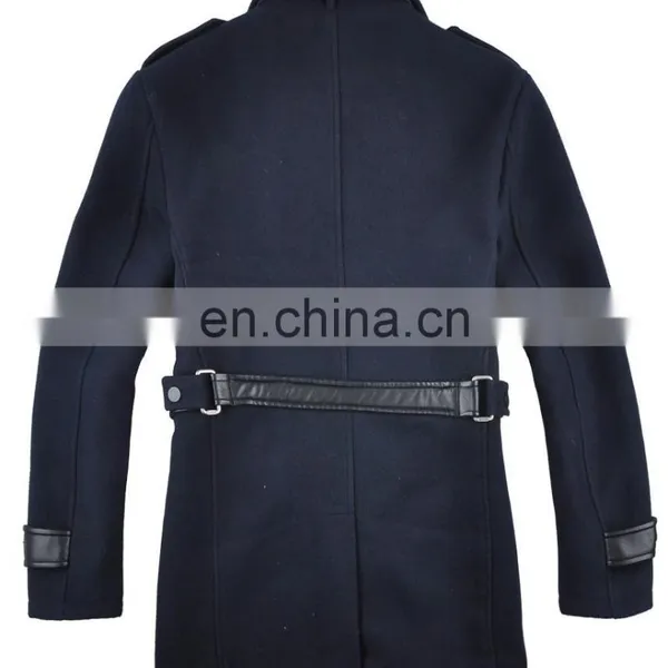 2015 Lastest Fashion Top Grade Woolen Trench Mens Military Jacket photo-3