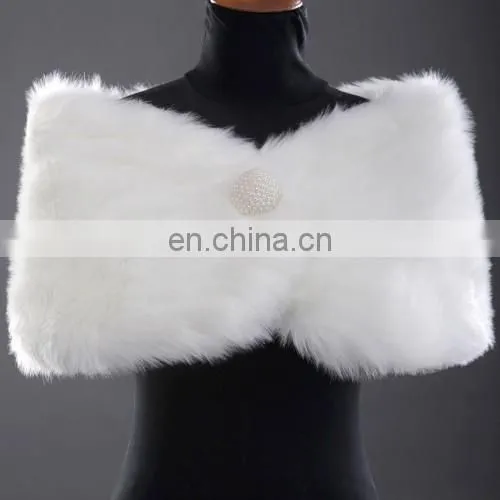Grace Karin Elegant Design Winter White Faux Fur Wedding Bridal Shawls CL2616 photo-6