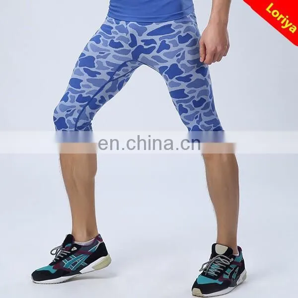 New Black and Blue Leopard Printing Spandex Men's Body Shaper Slimming Pants photo-6