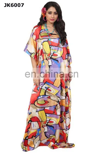 Modern Style Colourful Printed Ankle Length Kaftan / Fashinable Daily Wear High Quality Kaftan / Dubai Kaftan (kaftans 2017) photo-4