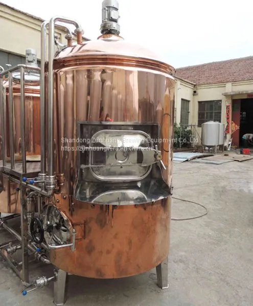 High Quality 300L Beer Brewing Equipment Red Copper Beer Setup for Pub, Bar, Restaurant photo-3