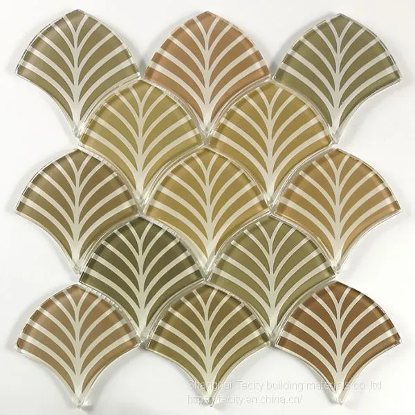 Crystal Mosaic Glass Inkjet Tile China Manufacturer Sector Shape photo-2
