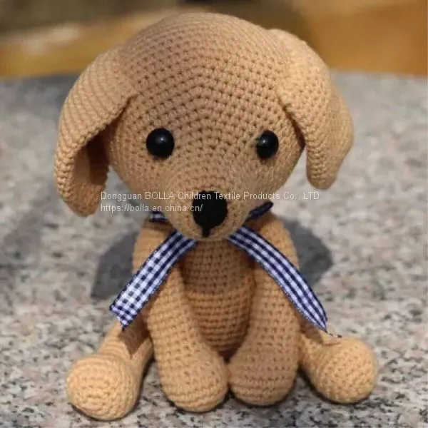Wholesales Baby Crochet Aaimal Toys 100% Handmade Knitted Bunny Dog Bear Toy photo-2