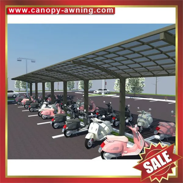 Outdoor Alu Aluminum Aluminium pc Polycarbonate Bike Bicycle Motorcycle Park Canopy Shelter Cover Canopies Awning Project photo-3
