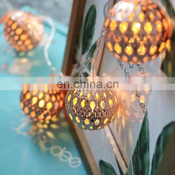 Led Fairy Metal Iron Morocco Ball Light For Christmas Tree Decoration Diwali Home Bedroom Garden Lights Holiday Lighting photo-2