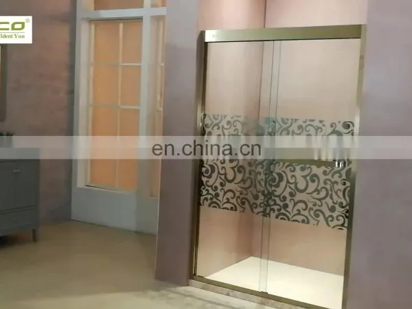 2019 Golden Pattern Frame Стеклянный душевой кабины из закаленного стекла Душевой кабинет из нержавеющей стали
