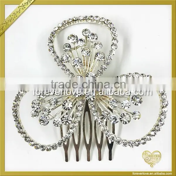 Elegant Dresses Rhinestone Brooches Bridal Hair Brooch Pin for Wedding FB-065 photo-2