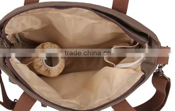 Brown Canvas New Baby Bag 2016 With Changing Mat photo-6