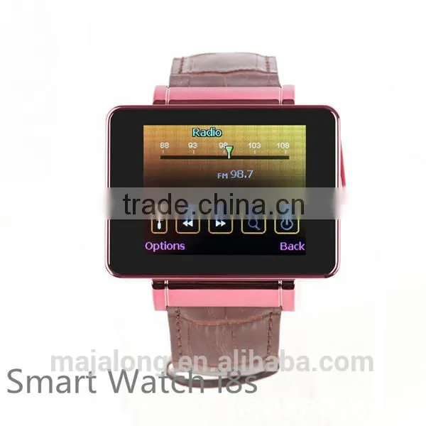 2016 the Latest 1.8 Inch Leather Strap Bluetooth Watch Phone With Four Frequency WiFi & GPS and Camera I8s Smart Watch