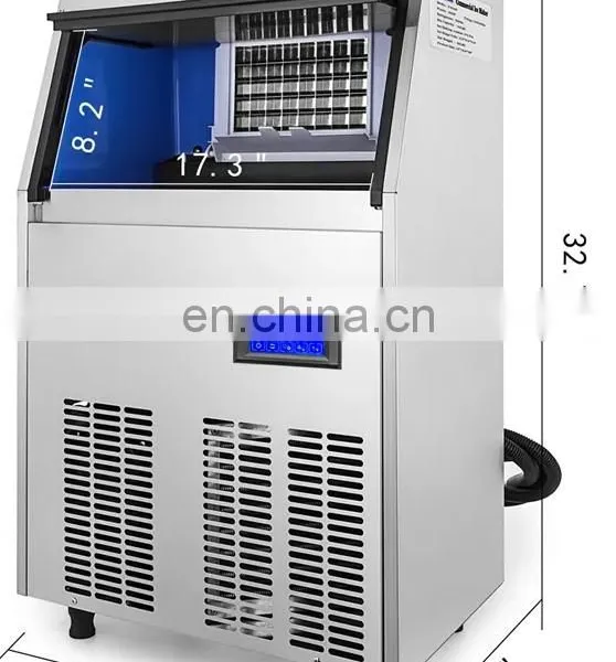 Commercial Ice Maker 335W Stainless Steel Ice Cube Maker Machine 132 lb Ice Making Machine photo-2