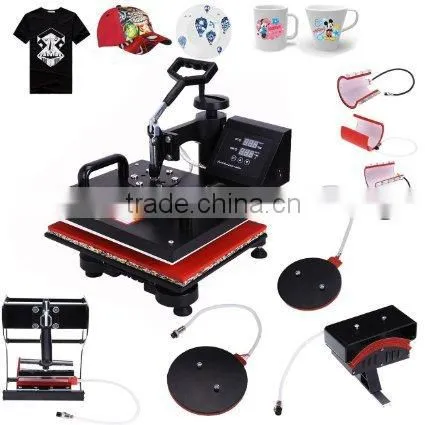 Pro 8 IN 1 Plate Mug Cap T-Shirt Multifunctional Digital Heat Press Transfer Machine Sublimation 15"x12"