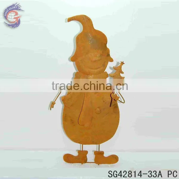 Rust Metal Garden Gnomes for Decor photo-3