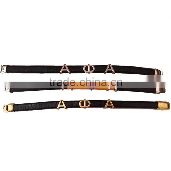 Magnetic Leather Handmade Bracelet Bangle Alpha Phi Alpha Divine Bracelets,APA Greek Customized Fraternity Sorority Jewelry photo-5