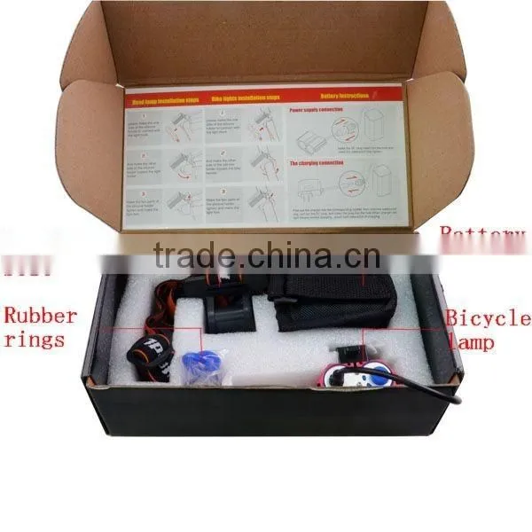 Factory Price 4*18650 Batteries Powered Bicycle Light 2 XML T6 LED Bicycle LED Light photo-2