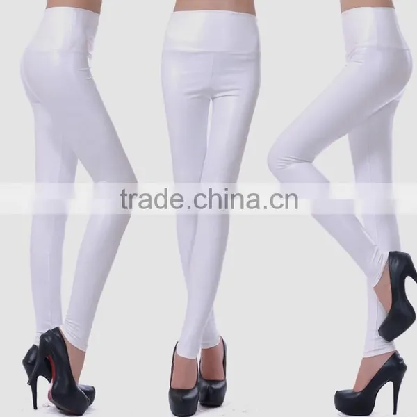 High Waisted Women's Faux Leather Stretch Leggings Skinny Pants photo-4