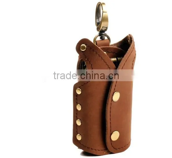 2016 Tri-Fold Snap Closure Full Grain Leather Multiple Key Holder