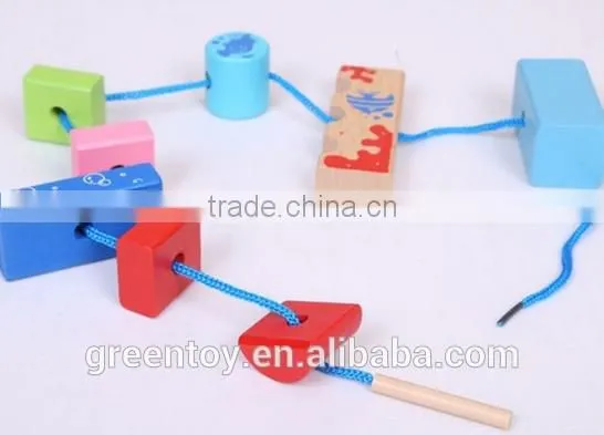 kids wooden beads string beads toy